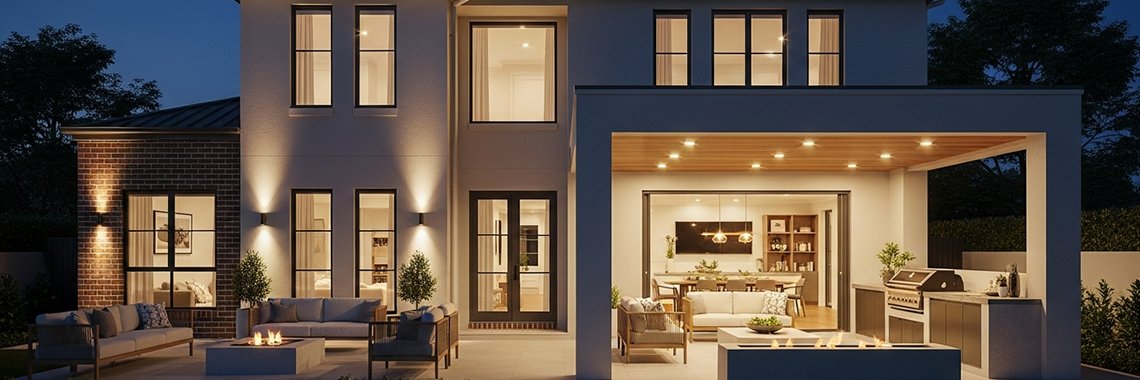 Double Storey House Facade Lara: The Importance of Exterior Lighting