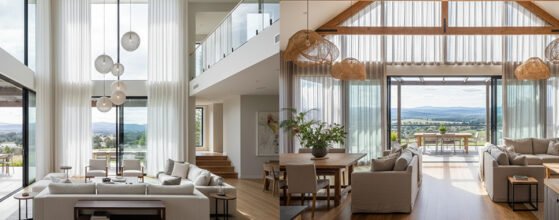 Custom Home Builder Gisborne Using Raked Ceilings and Grand Voids to Bring the Outdoors In