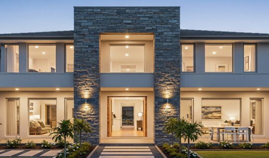Double Storey House Facade Aintree: Using Natural Stone Cladding to Create a High-End Entrance