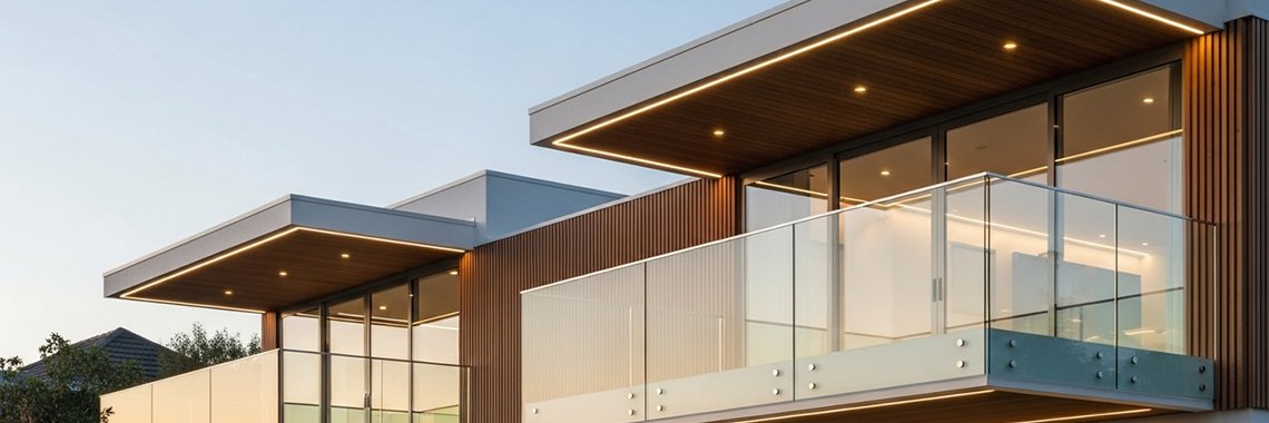 Double Storey House Facade Dean Site: Using Cantilevered Balconies to Create Private