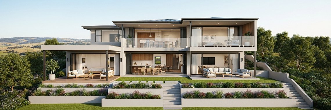 Double Storey Home Designs Sunbury: The Benefits of Reverse-Living Floor Plans for Hilly Landscapes