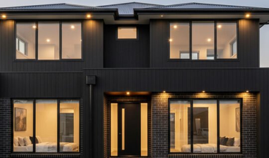 Double Storey House Facade Truganina: The “All Black” Edgy Aesthetic