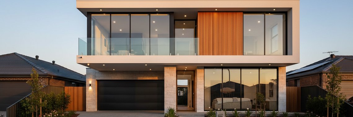 Double Storey House Facade Lara: Cantilevered Upper-Floor Drama