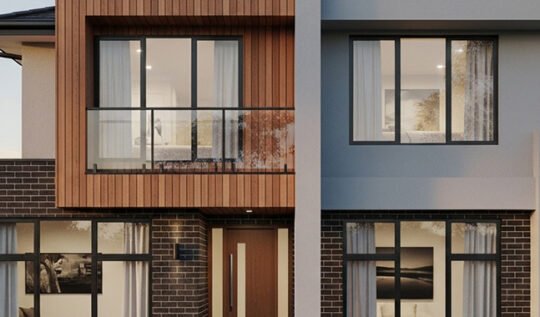 Double Storey House Facade Tarneit: Earthy Tones For Modern Homes